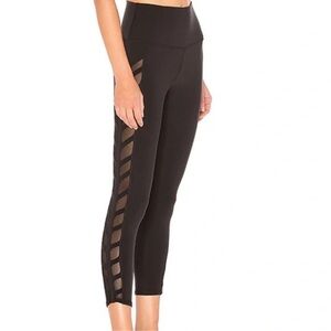 Alo Yoga High Waisted Mesh Panel Black Crop Leggings - Size XS